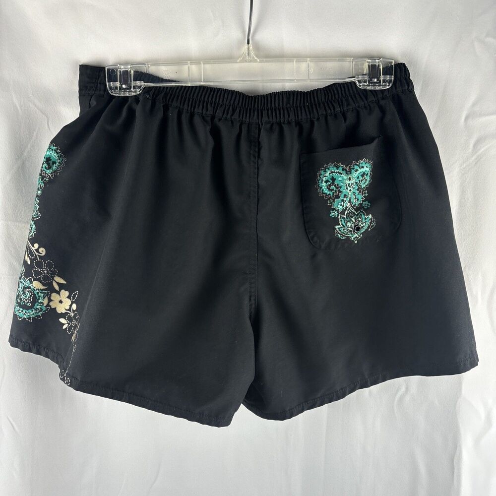 Coco Reef Women’s Large Swim Shorts Black Teal Design Lined  Beach Pool - Picture 5 of 11